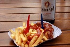 currywurst fries and beer