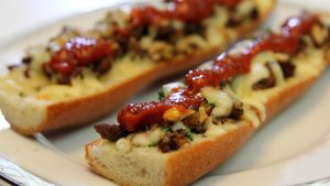 zapiekanka with mushrooms